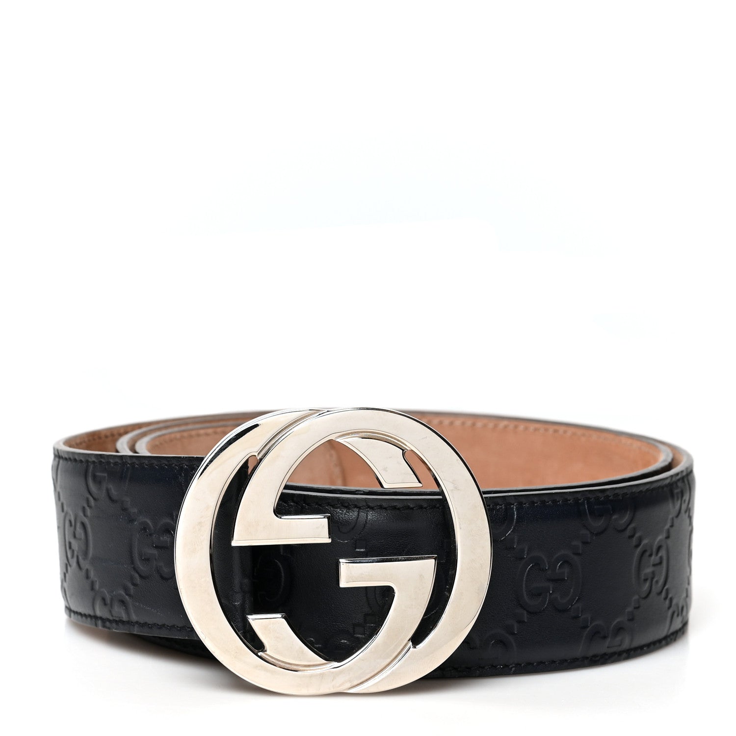 Gucci Guccissima Signature Interlocking G 40mm Belt 90 36 Black 1 of 7