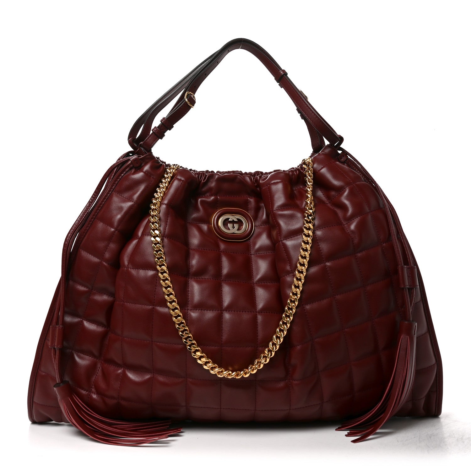 Gucci Calfskin Quilted Large Deco Tote Bag Rosso Ancora Red 1 of 10