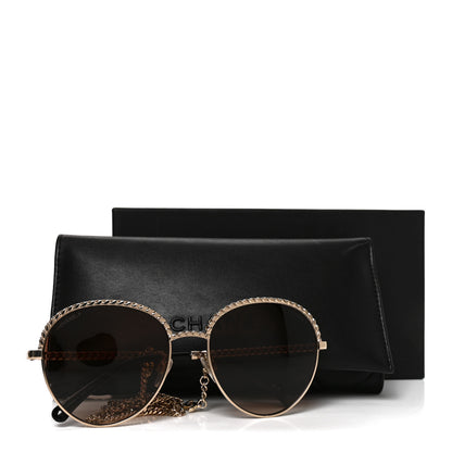 Chanel Metal Chain Round Pantos Sunglasses 4242 Brown 7 of 7