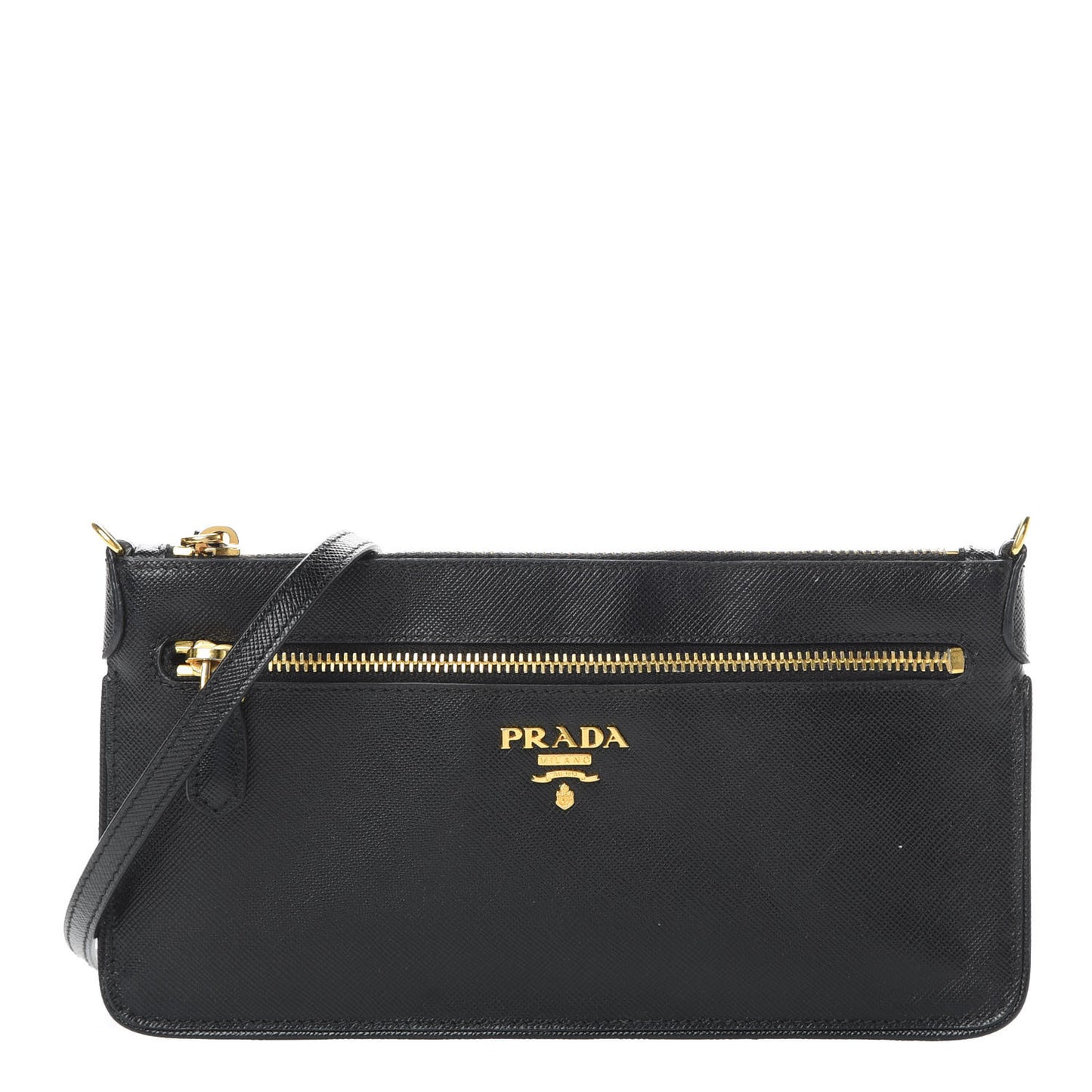 Saffiano Crossbody Wallet Black
