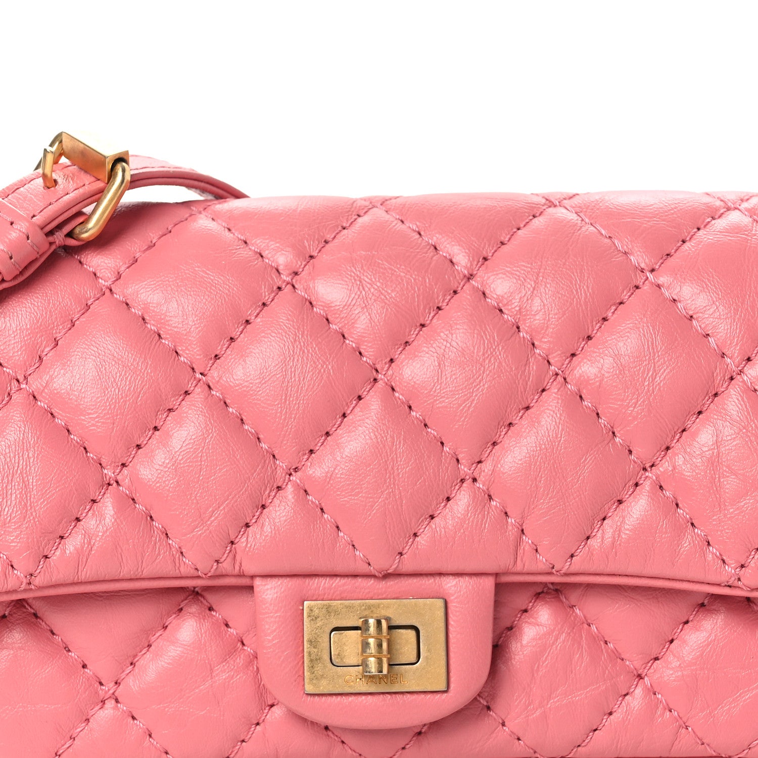 Chanel Aged Calfskin Quilted 2.55 Reissue Flap Belt Bag Pink 8 of 13