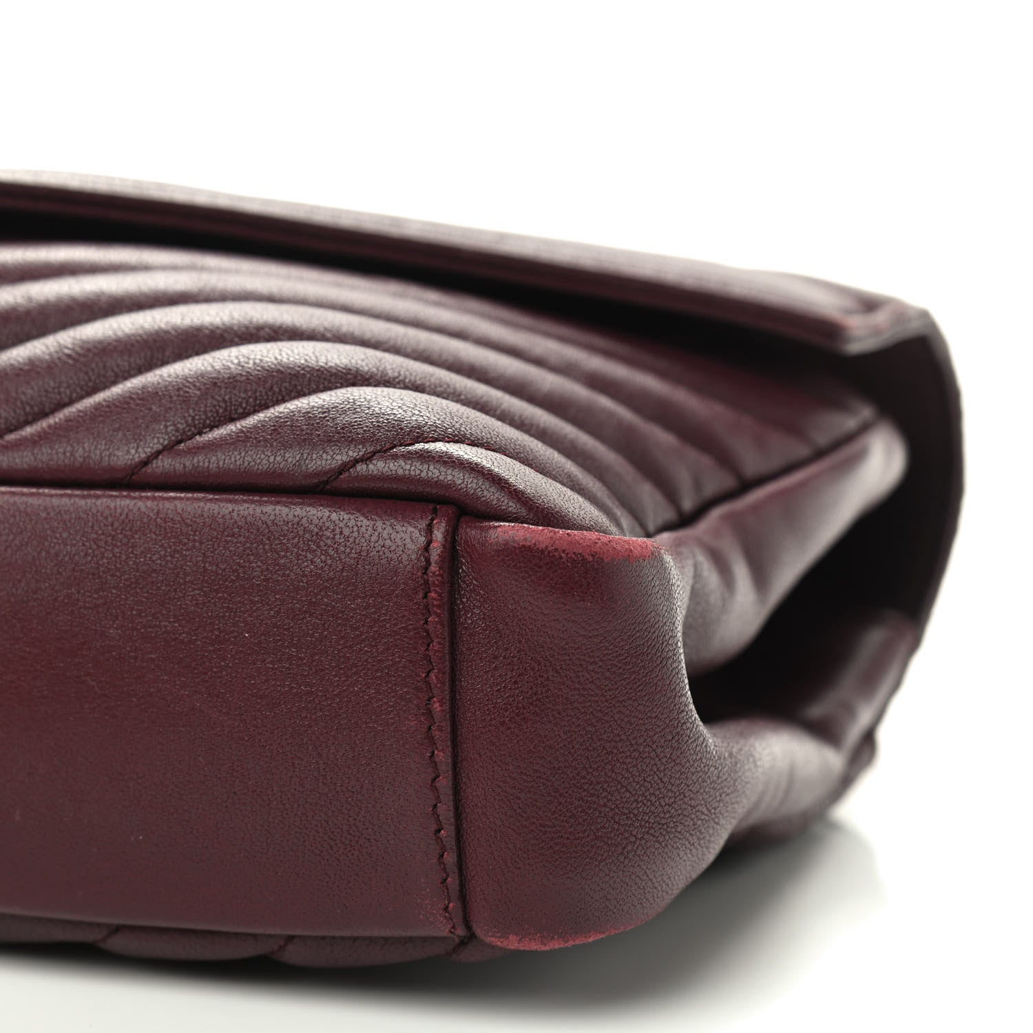 Saint Laurent Sheepskin Matelasse Chevron Monogram Medium College Bag Rouge Legion 5 of 7