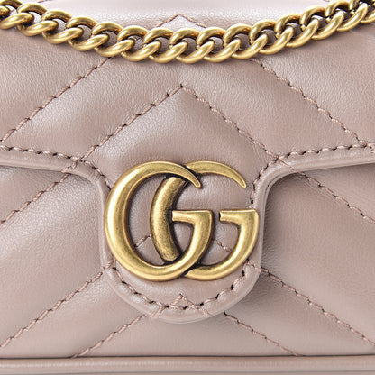 Gucci Calfskin Matelasse Heart GG Marmont 2.0 Coin Purse On A Chain Porcelain Rose 7 of 9