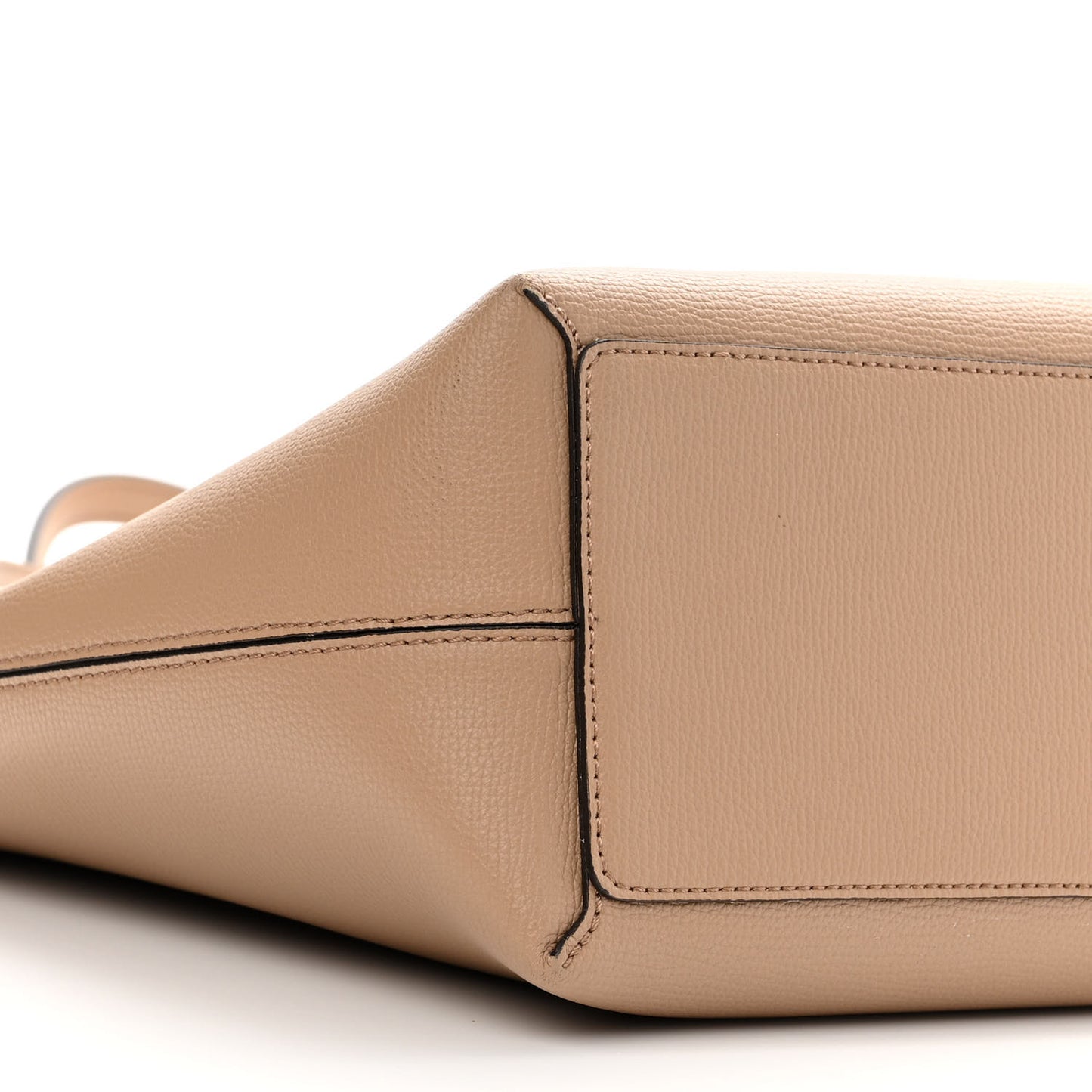 Grainy Calfskin Haymarket Check Medium Reversible Tote Camel