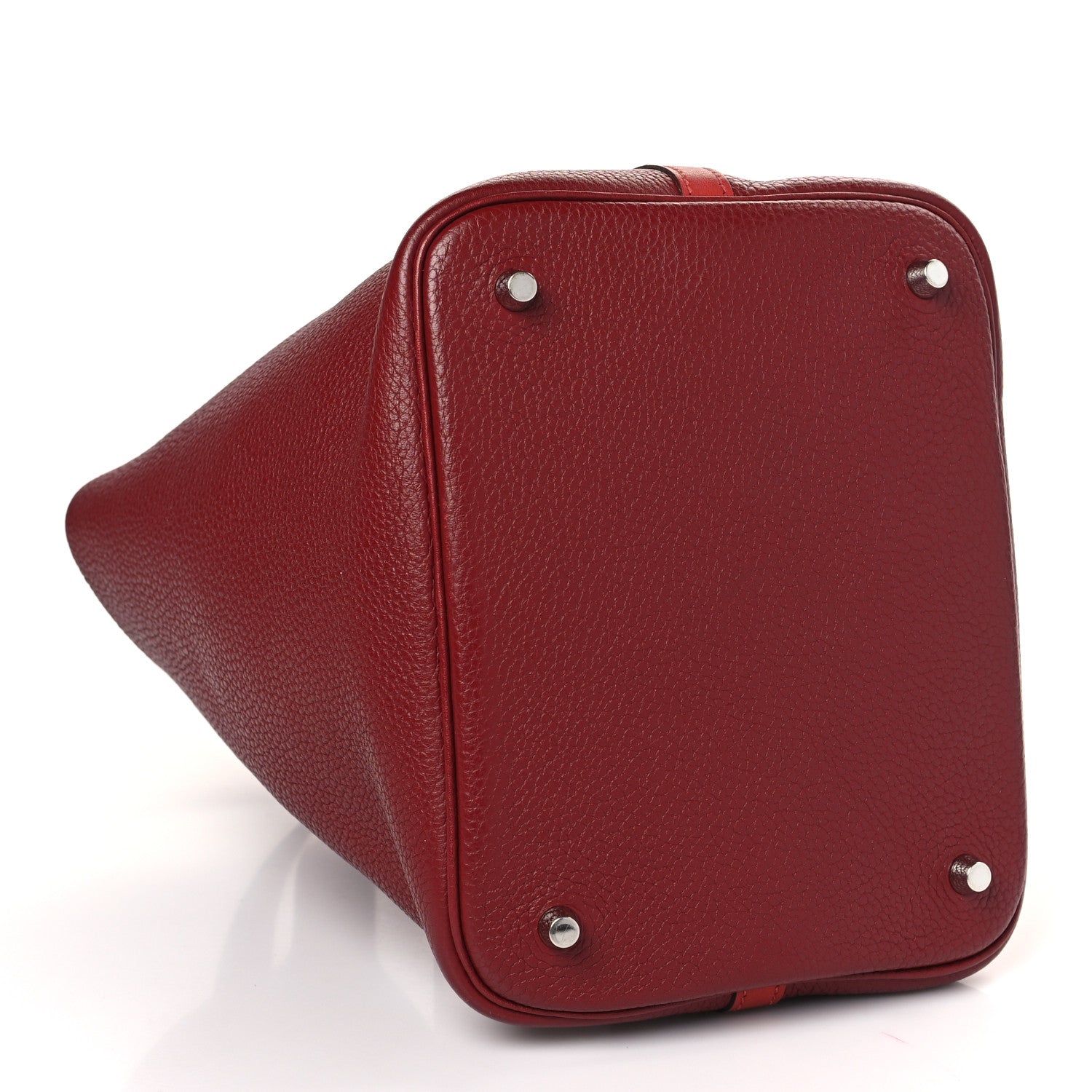 Hermes Taurillon Clemence Swift Picotin Lock 22 MM Rouge H Brique 4 of 9