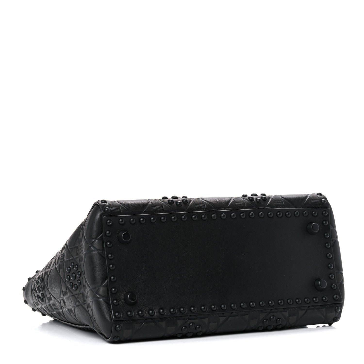 Christian Dior Lambskin Studded Matte Cannage Medium Lady Dior So Black 4 of 14