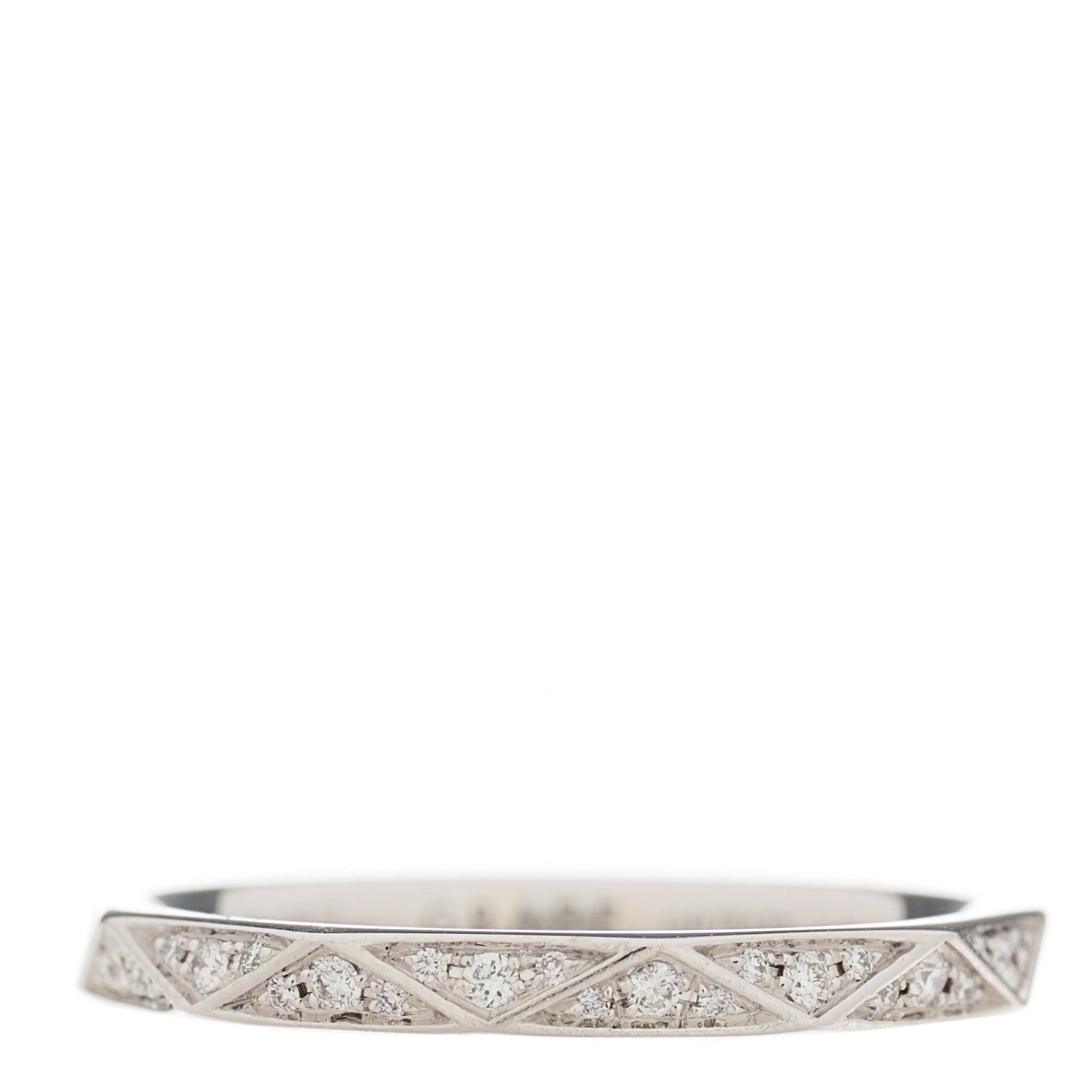 Graff 18K White Gold Diamond Laurence Graff Signature Band Ring 49 5 1 of 7