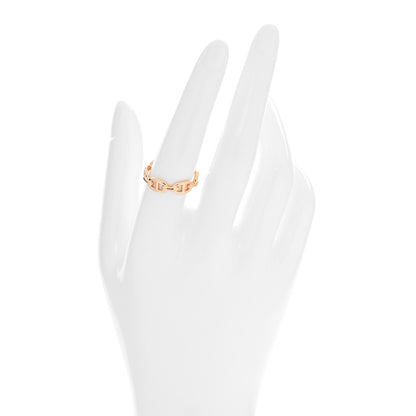 Hermes 18K Rose Gold PM Chaine d'Ancre Enchainee Ring 57 8 2 of 6