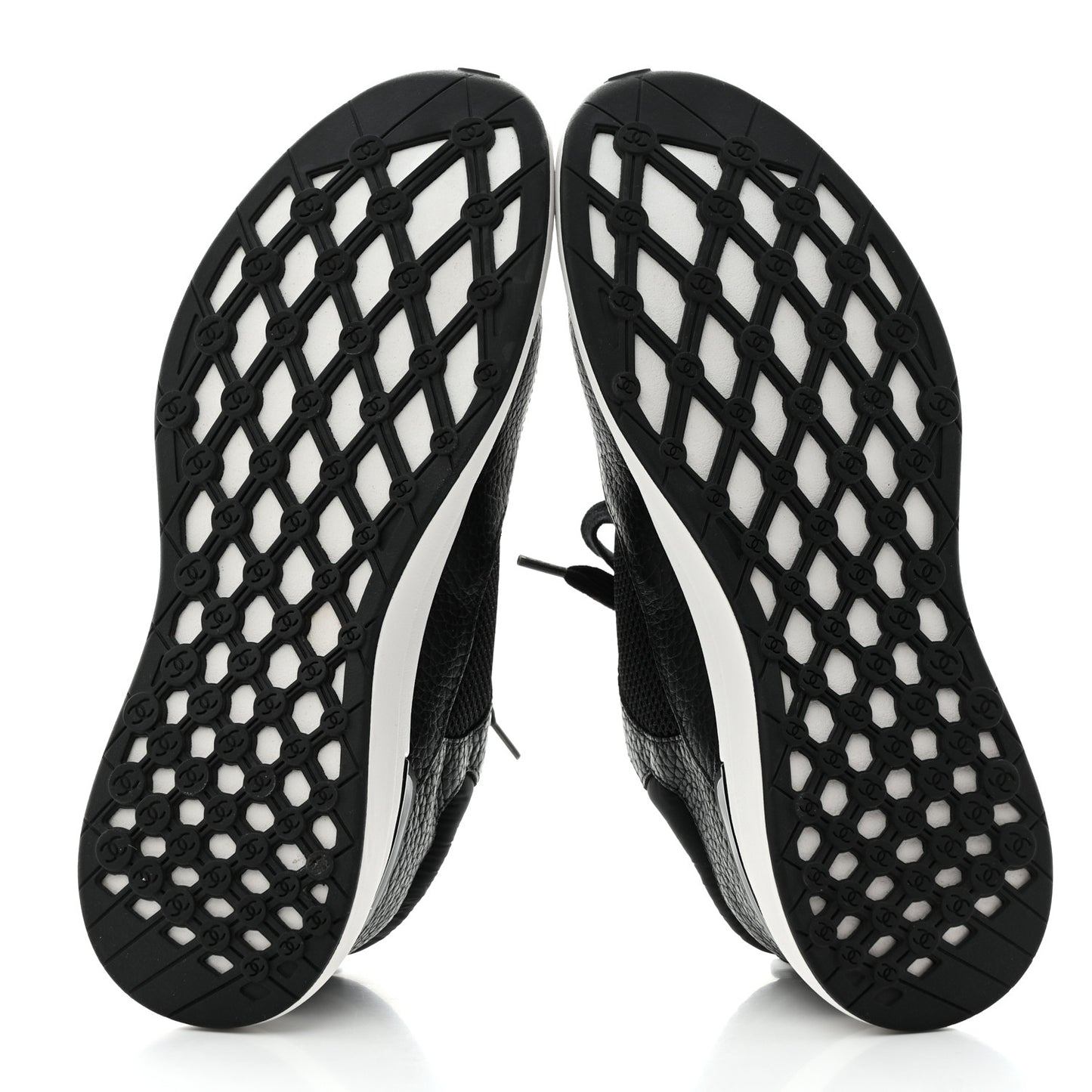 Calfskin Mesh Lycra Suede Womens Logo Sneakers 39 Black