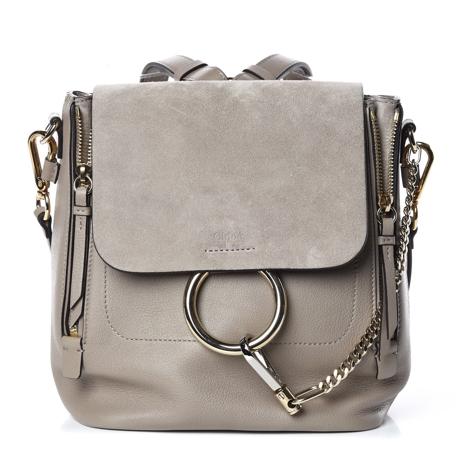 Chloe Suede Calfskin Small Faye Backpack Motty Grey 1 of 8