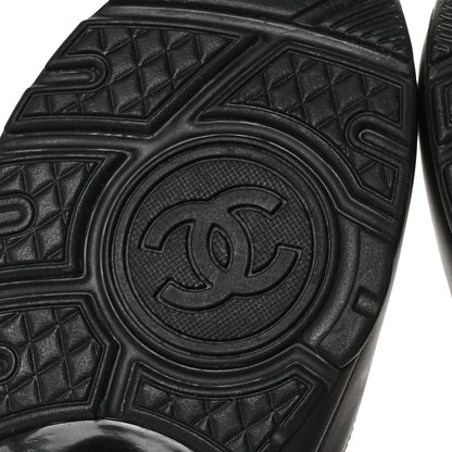 Chanel Calfskin Lambskin CC Uniform Sneakers 40 Black 6 of 7