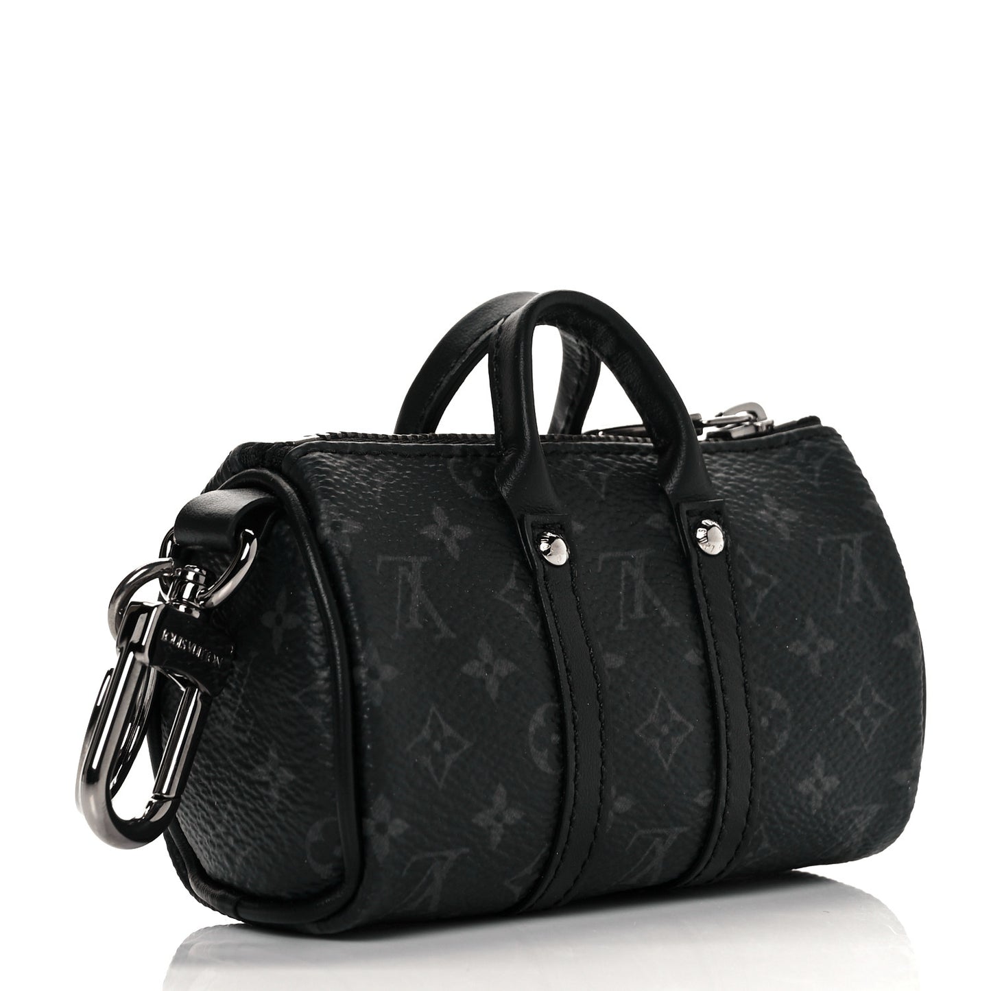 Monogram Eclipse Mini Keepall Bag Charm Key Holder Black