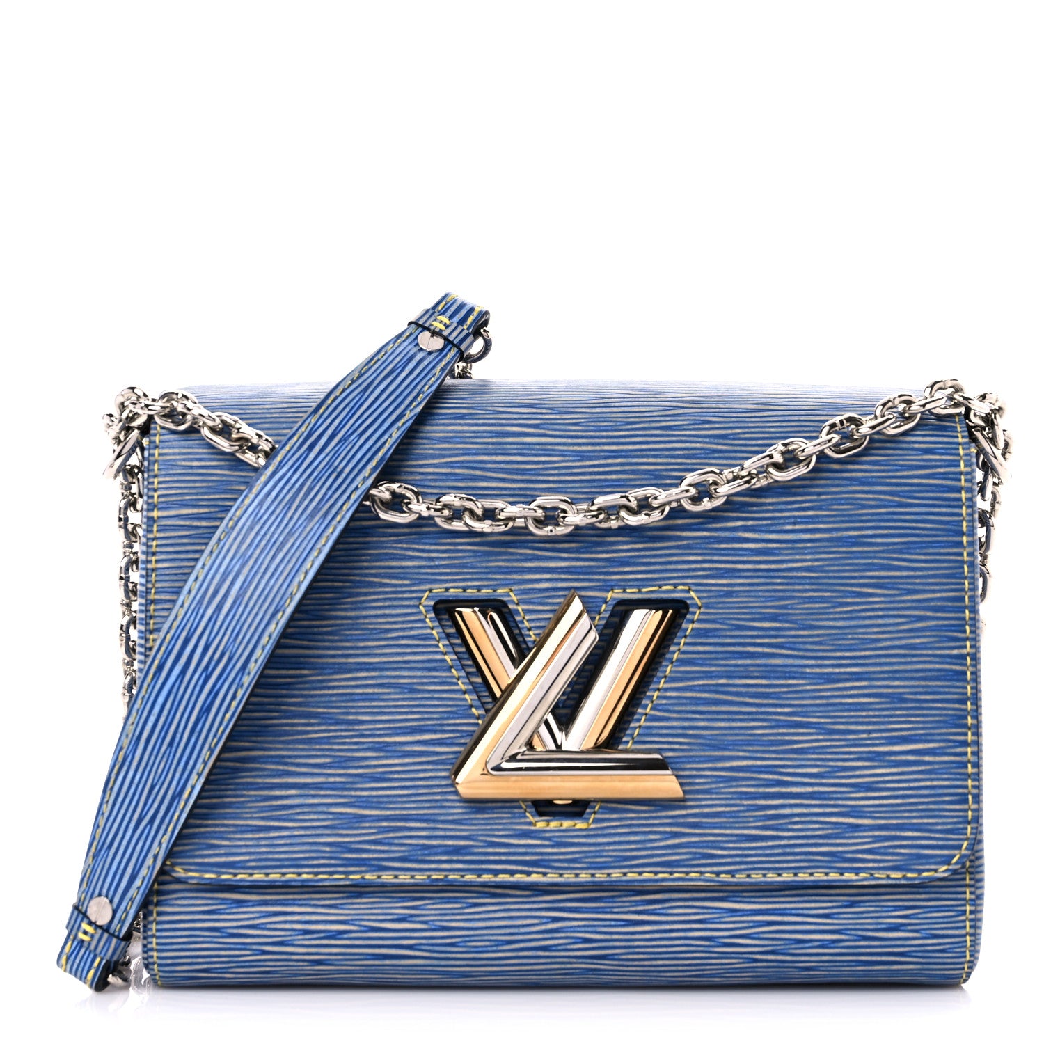 Louis Vuitton Epi Twist Shoulder Bag MM Denim Light 3 of 17