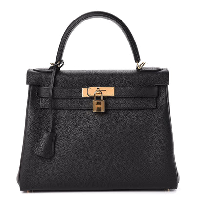 Hermes Togo Kelly Retourne 28 Black 1 of 38