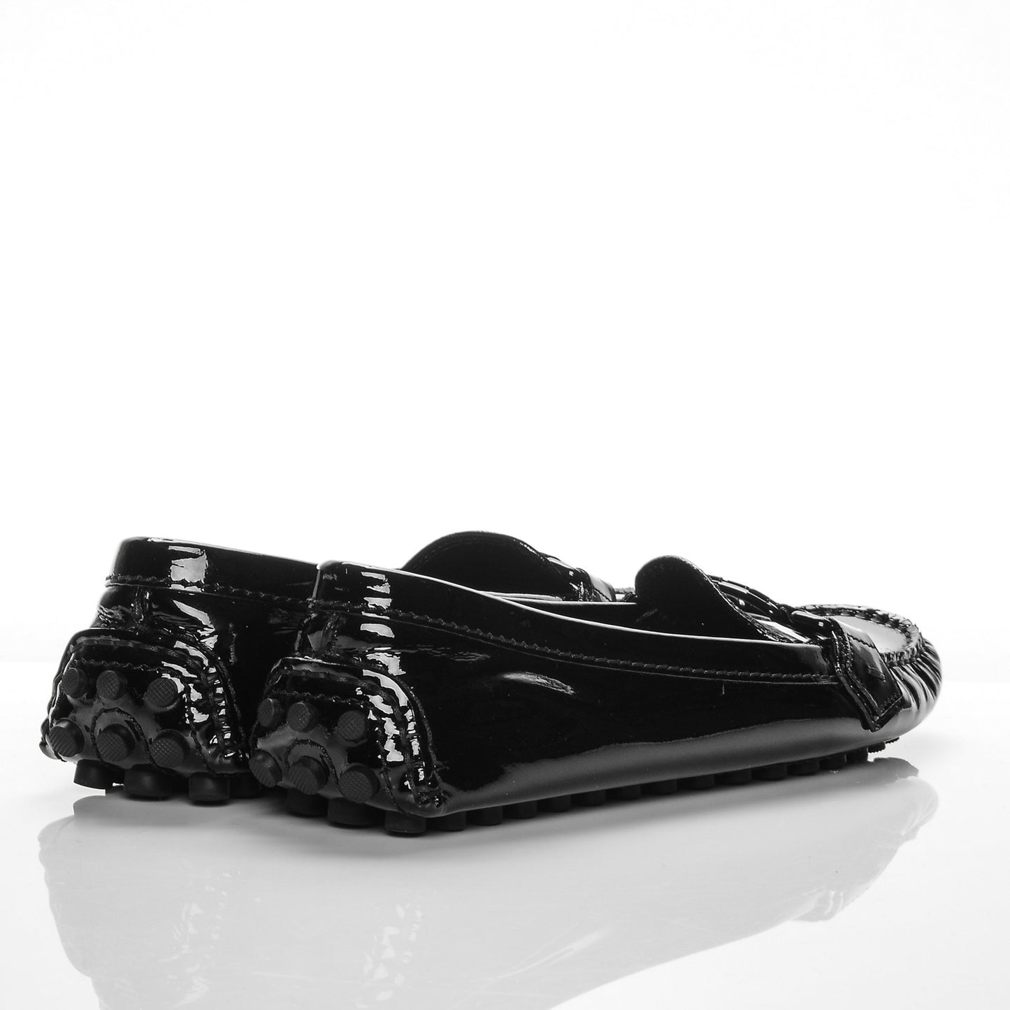 Patent Calfskin Oxford Loafers 36 Black
