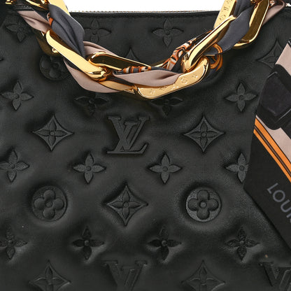 Louis Vuitton Lambskin Embossed Monogram Scarf Coussin PM Black 6 of 14