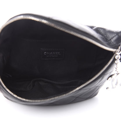 Chanel Grained Calfskin Quilted Waist Belt Bag Black 5 of 9
