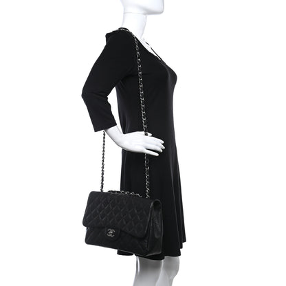 Chanel Caviar Quilted Jumbo Single Flap Black 3 of 19