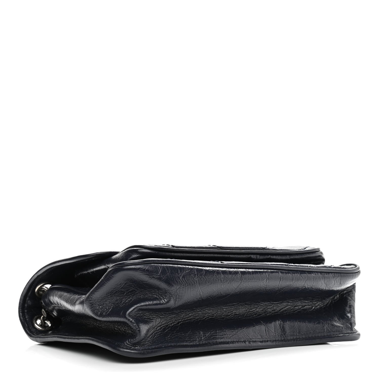 Saint Laurent Crinkled Calfskin Matelasse Monogram Medium Niki Chain Satchel Deep Marine 4 of 11