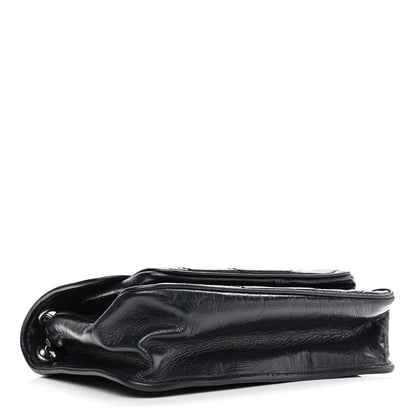 Saint Laurent Crinkled Calfskin Matelasse Monogram Medium Niki Chain Satchel Deep Marine 4 of 11