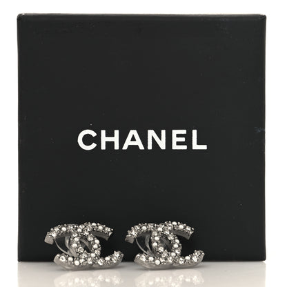 Chanel Ruthenium Crystal Pearl Caviar Earrings 5 of 5