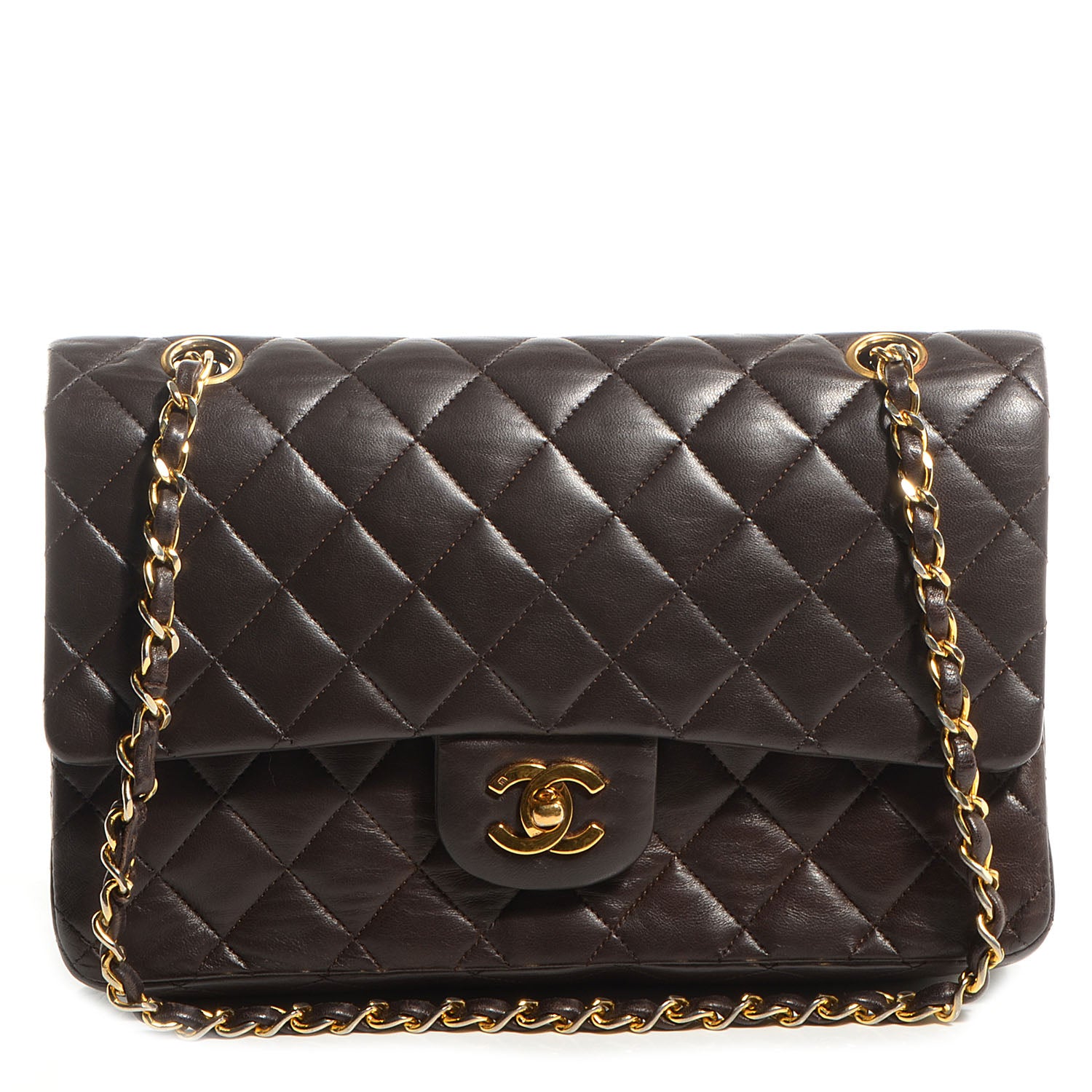 Chanel Lambskin Medium Double Flap Brown 1 of 9