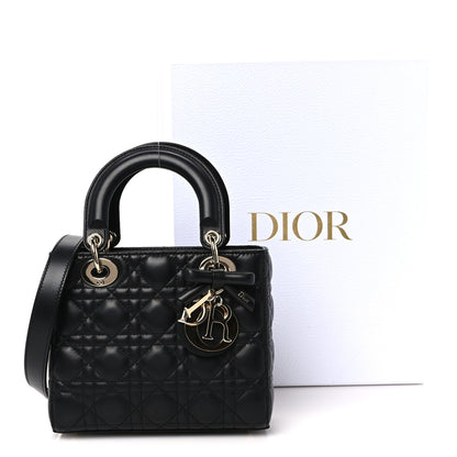Christian Dior Lambskin Cannage Small Lady Dior With Strap Black 11 of 11