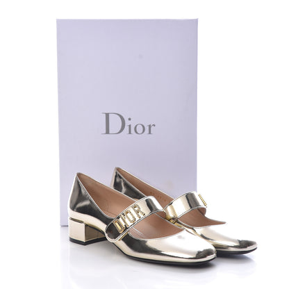 Christian Dior Mirror Finish Calfskin Baby-D Ballet Pumps 36.5 Stardust Gold 8 of 8