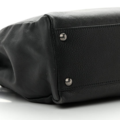 Fendi Goatskin Zucca Medium Peekaboo Iconic Satchel Black Tobacco 10 of 17