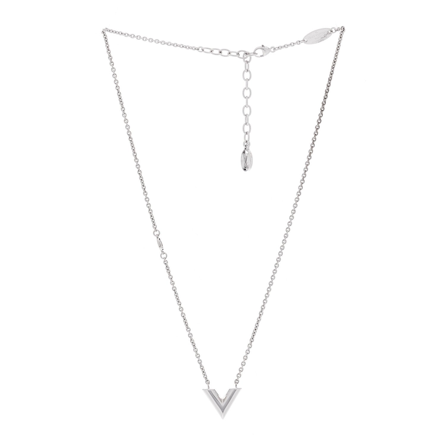 Louis Vuitton Metal Essential V Supple Necklace Silver 1267913