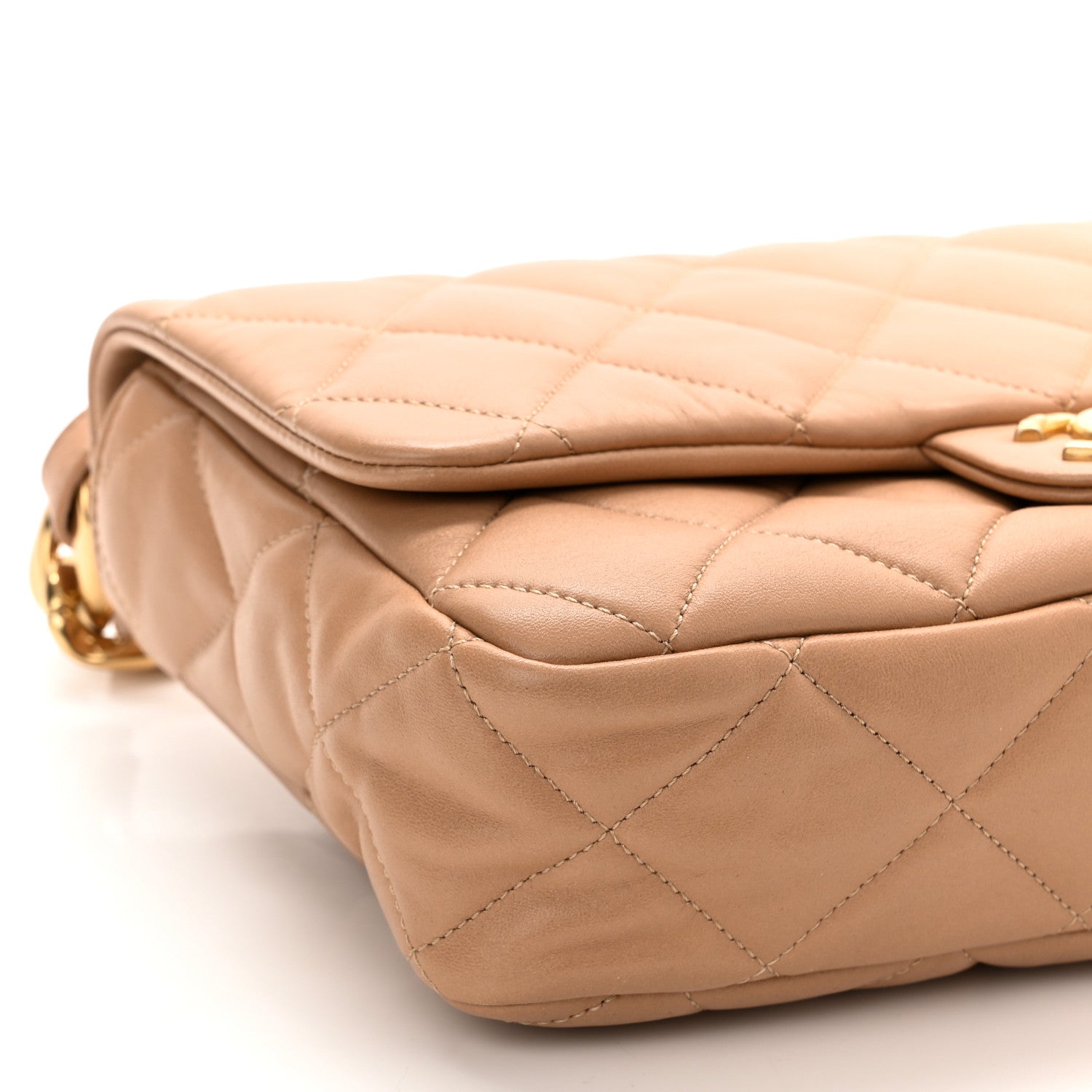 Chanel Lambskin Quilted Large CC Funky Town Flap Beige 9 of 10
