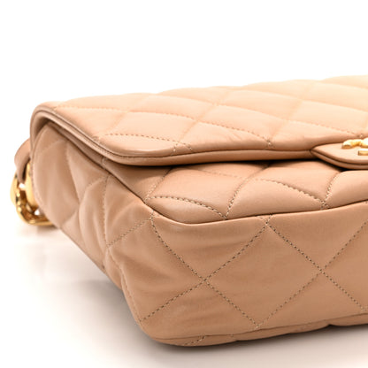 Chanel Lambskin Quilted Large CC Funky Town Flap Beige 9 of 10