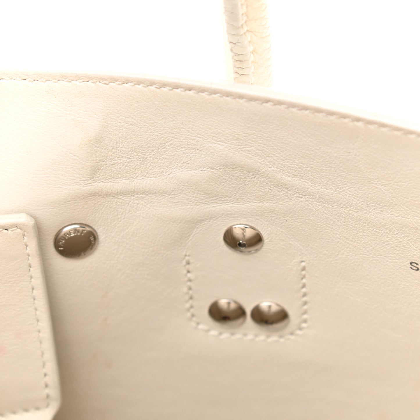 Grained Calfskin Baby Sac De Jour White