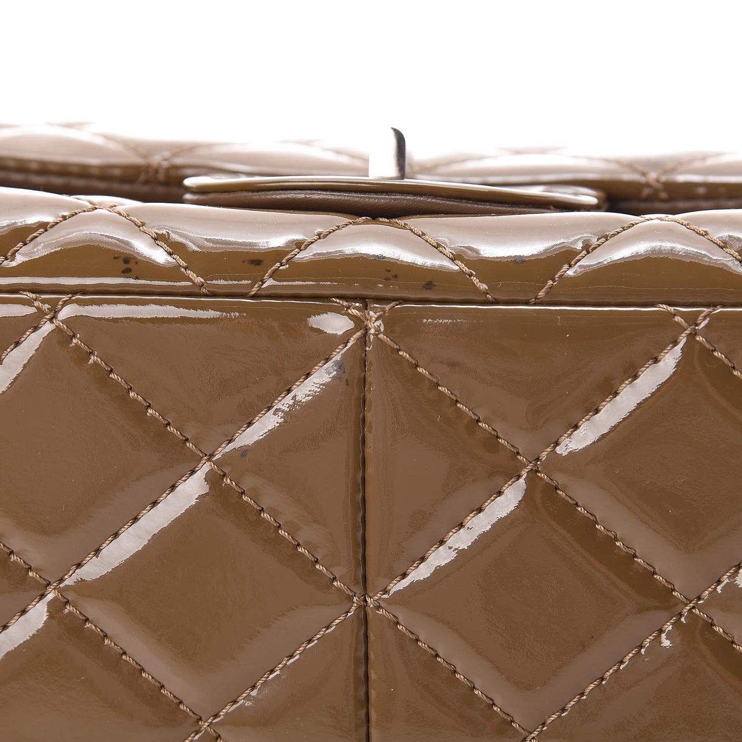 Patent Quilted 2.55 Reissue 227 Flap Taupe