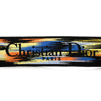 Christian Dior Canvas Embroidered Shoulder Strap Black Multicolor 3 of 6
