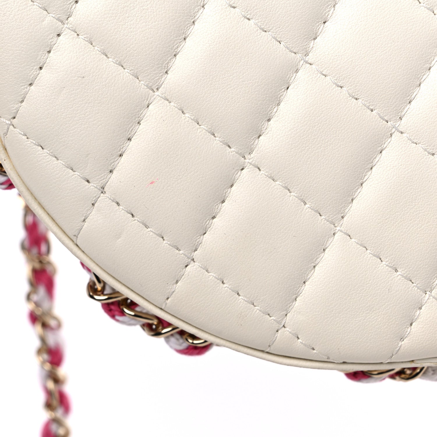 Chanel Lambskin Coco Lifesaver Round Bag Pink White 11 of 11