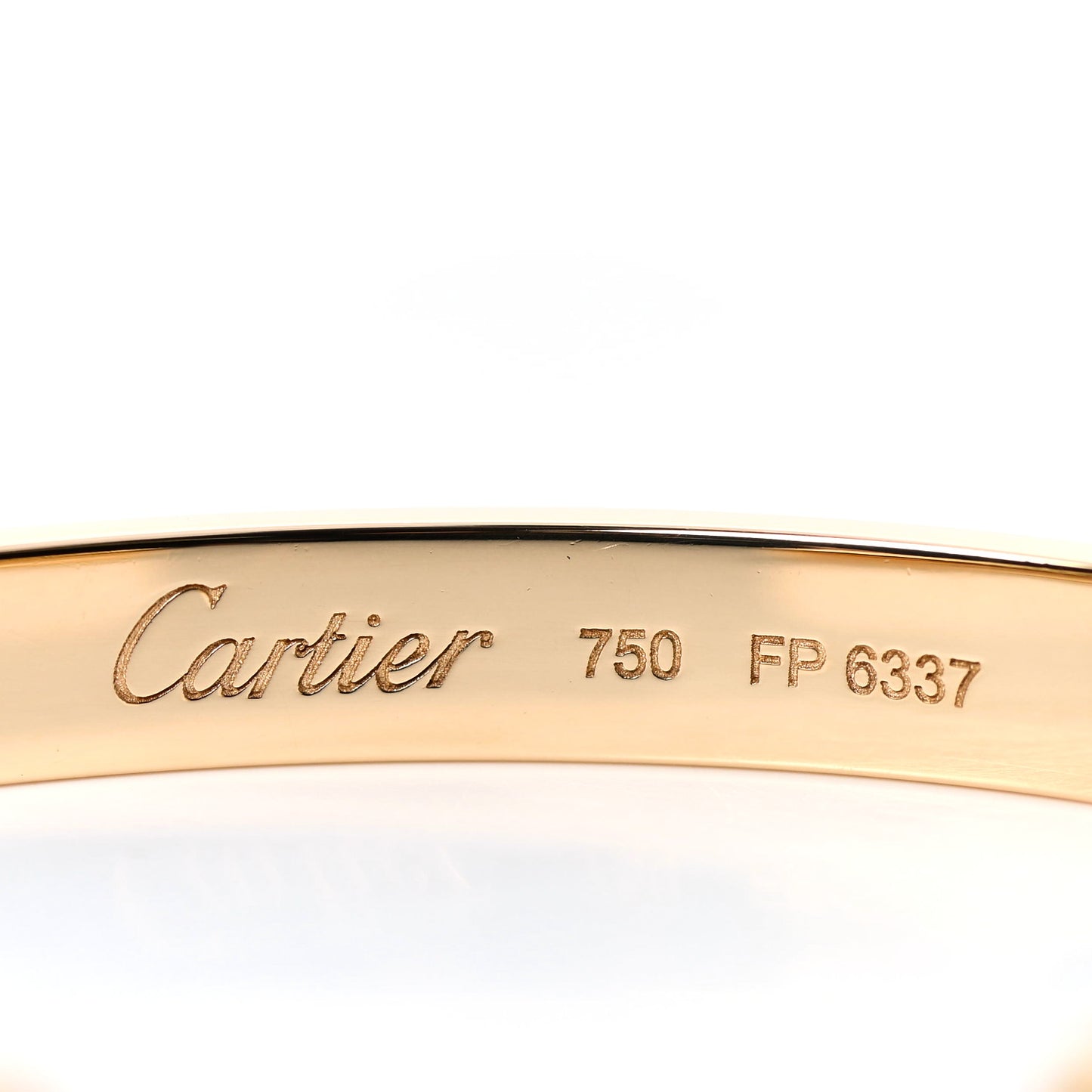 18K Yellow Gold LOVE Cuff Bracelet 17