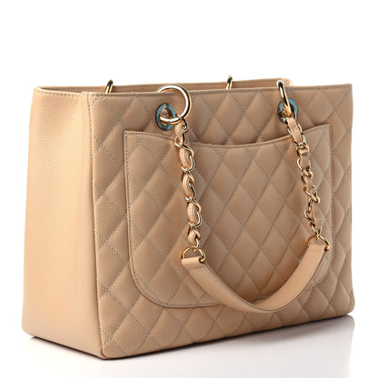 Chanel Caviar Quilted Grand Shopping Tote GST Beige 2 of 4