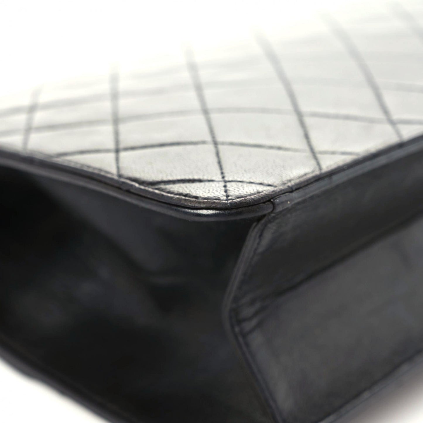 Lambskin Quilted Medium Single Flap Black