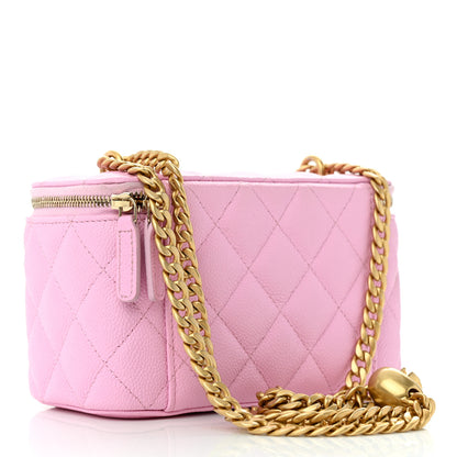 Chanel Caviar Quilted Sweetheart Vanity Case Pink 3 of 14