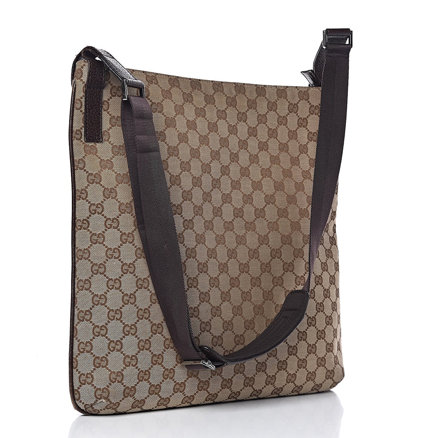 Monogram Large Flat Messenger Bag Dark Brown