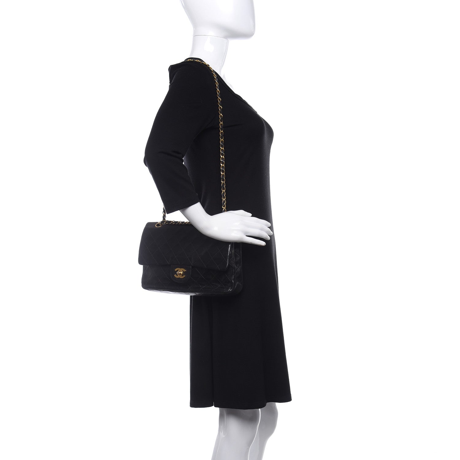 Chanel Lambskin Quilted Medium Double Flap Black 2 of 16