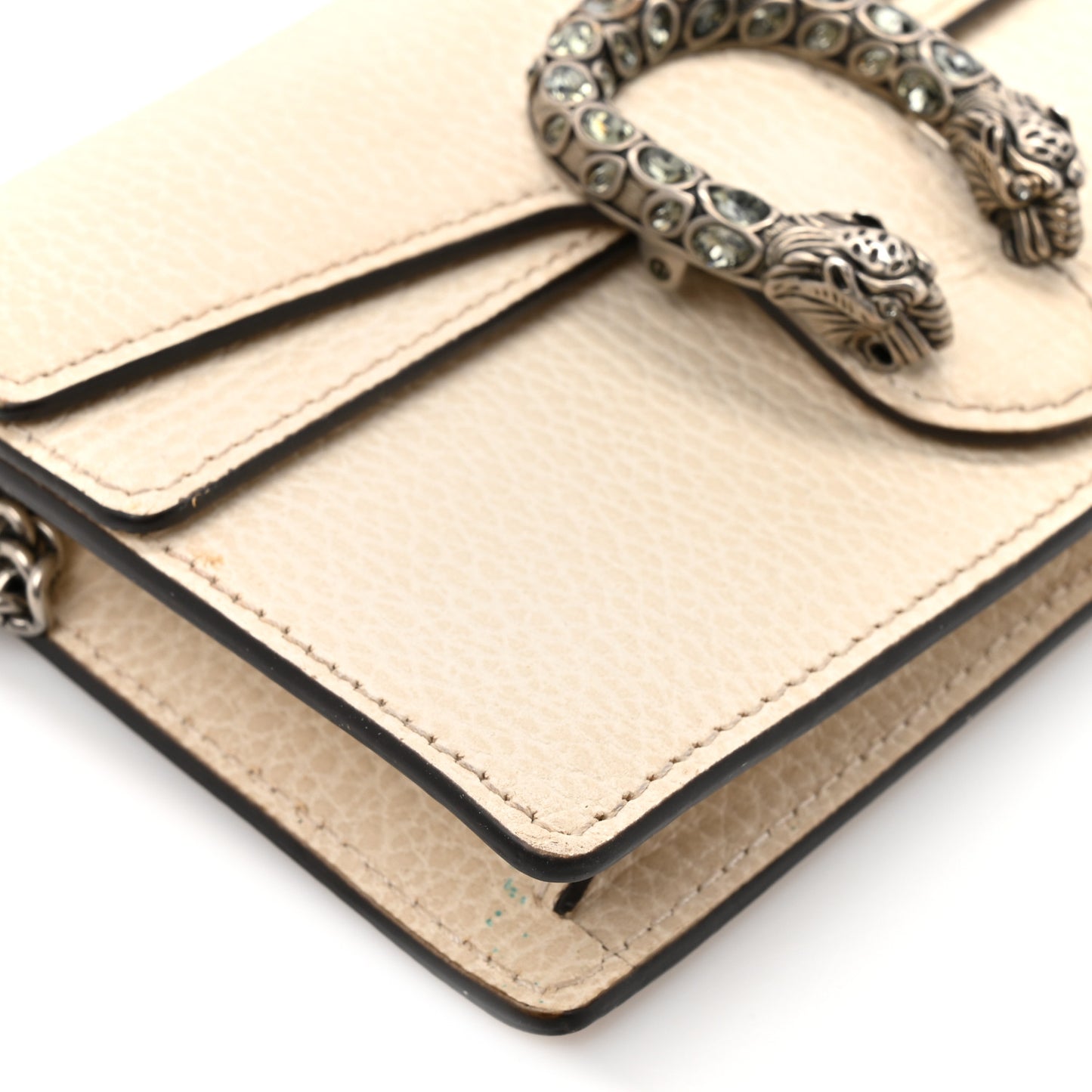 Dollar Calfskin Crystal Super Mini Dionysus Shoulder Bag Mystic White Black Diamond