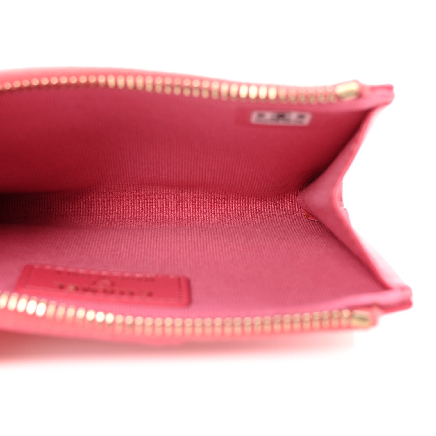 Chanel Caviar Quilted CC Zip Around Card Holder Pink 5 of 7