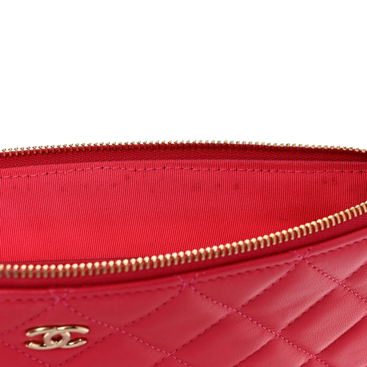 Chanel Lambskin Quilted Medium Cosmetic Case Pink 8 of 10
