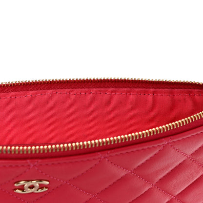 Chanel Lambskin Quilted Medium Cosmetic Case Pink 8 of 10