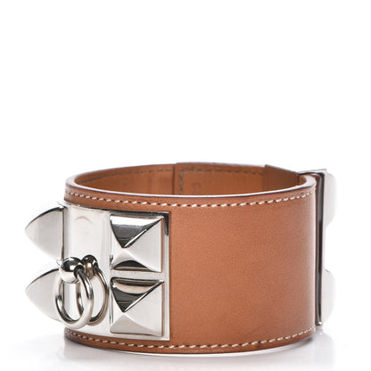 Hermes Barenia Collier De Chien CDC Bracelet L Fauve 1 of 9
