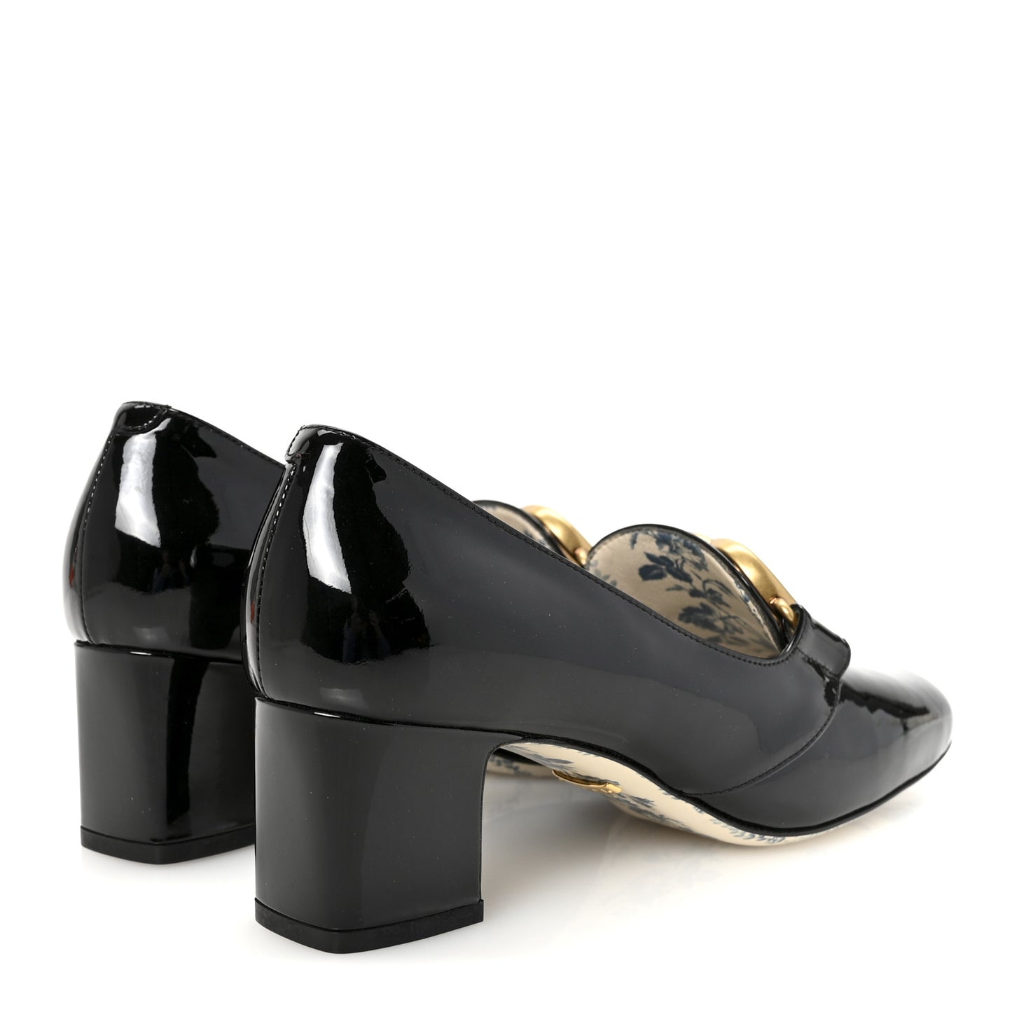 Vernice GG Victoire 55mm Loafer Pumps 38 Black