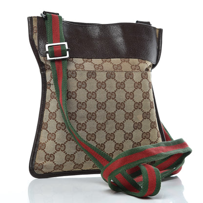 Gucci GG Monogram Web Messenger Crossbody Bag Dark Brown 3 of 12