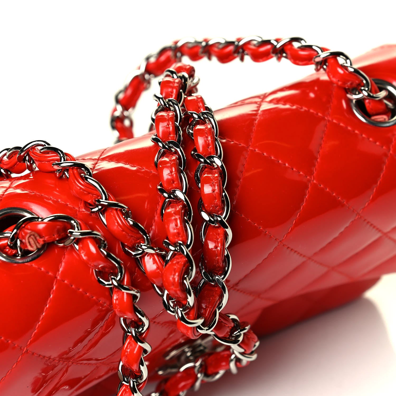 Chanel Patent Calfskin Quilted Mini Rectangular Flap Red 7 of 9